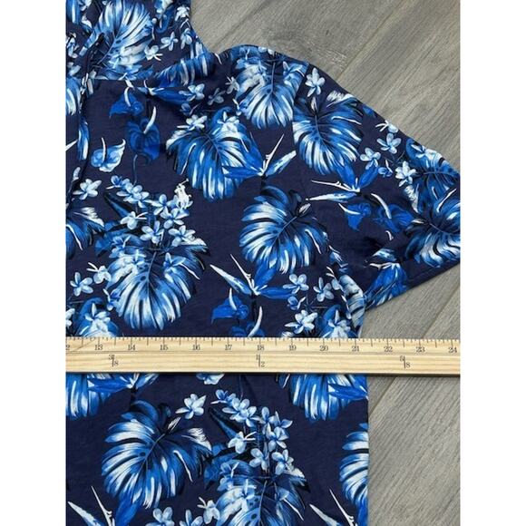 Polo Ralph Lauren Mens Hawaiian Floral Hoodie Tropical Pullover Blue Size L - Picture 6 of 8